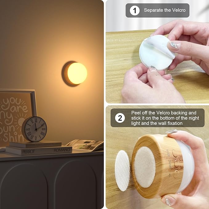 Kintion Night Light, Dimmable 8 Color Portable LED Night Light, 1800mAh Rechargeable Nursery Light Lamp, Soft Eye Caring Warm White, White, Red, Blue, Green Color Lighting for Sleep Aid (Brown, 1pcs)