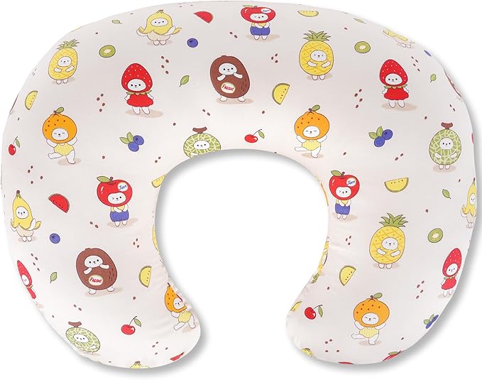 Nursing Pillow, Breastfeeding Pillow with Removable Cotton Cover, Baby Feeding Pillow for Mom Easier Breast Feeding and Bottle Feeding, Breastfeeding Support Cushion for Newborn (Fruit)