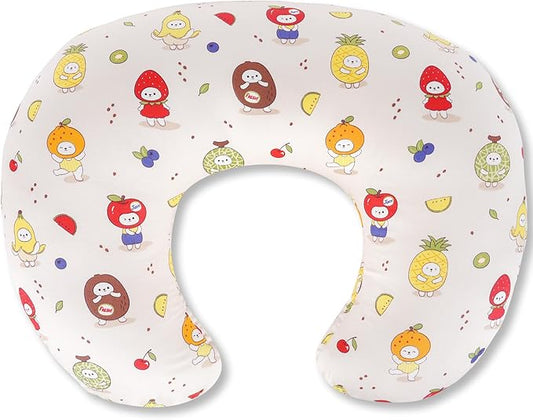 Nursing Pillow, Breastfeeding Pillow with Removable Cotton Cover, Baby Feeding Pillow for Mom Easier Breast Feeding and Bottle Feeding, Breastfeeding Support Cushion for Newborn (Fruit)