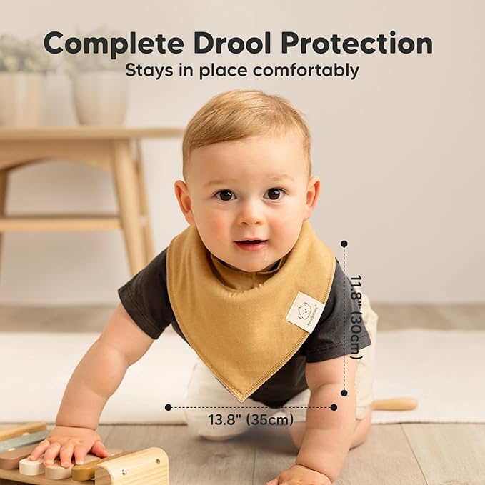 8-Pack Organic Baby Bandana Bibs for Boys, Girls - Super Absorbent Triangle Baby Bibs for Drooling and Teething Infant, 100% Cotton Extra Soft for Newborn, Infant 0-36 Months (Cruise)