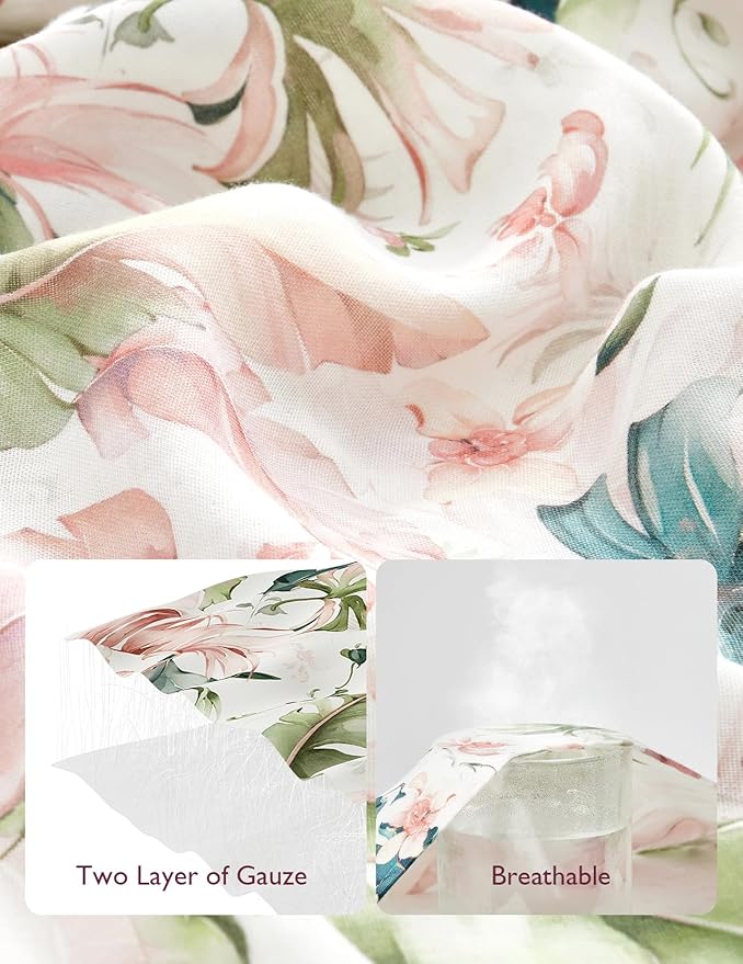 Momcozy Muslin Swaddle Blankets, Ultra Soft Neutral Registry Essentials, Plant Kingdom, Breathable Large 47'' x 47'' Newborn Boys Girls Receiving Blanket