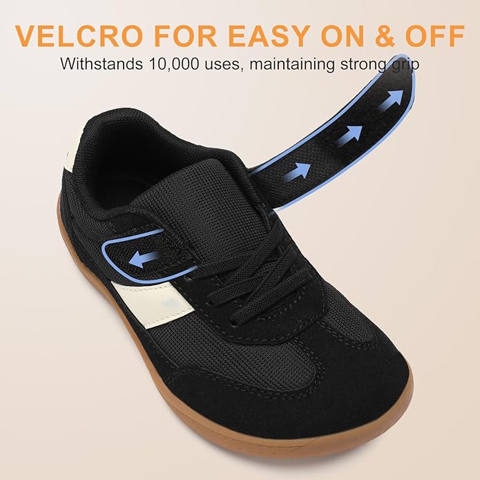 Toddler Wide Toe Box Shoes Zero Drop Minimalist Sneakers for Toddler/Little Kid Barefoot Slip on Tennis Shoes for Kids Boys Girls