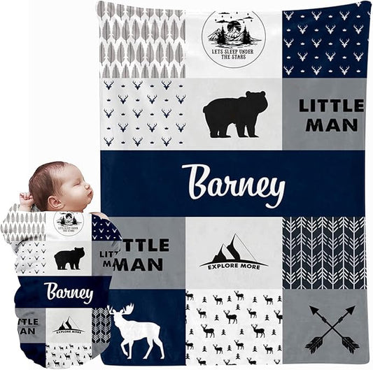 EVER2000 Personalized Baby Blanket for Girls, Custom Baby Blanket with Name, Soft & Fuzzy Newborn Receiving Blankets for Toddler, Customized Baby Gifts for Birthday Baby Shower