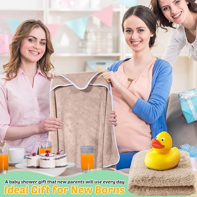 Chumia 6 Pack Baby Bath Towel Coral Fleece Soft Absorbent Newborn Hooded Towel for Kid 30 x 30 Inch Toddler Bath Blanket for Babies Infant Shower Gift(Mixed Colors)