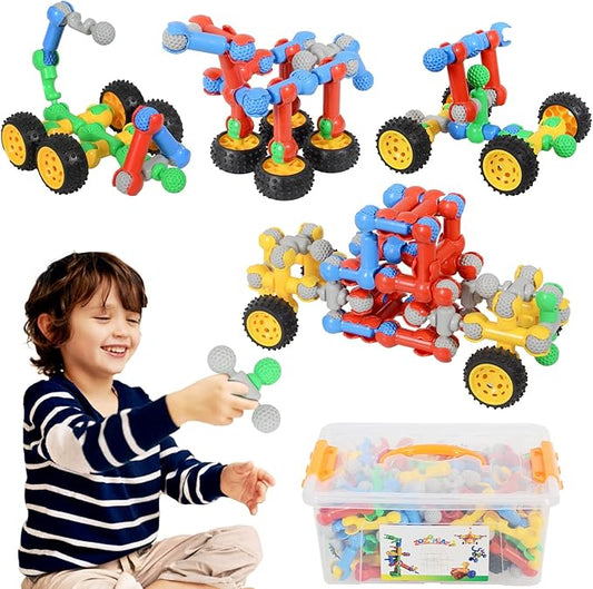 ZOZOPLAY 160 Pcs Connector Blocks Set, STEM Plastic Connector Toys for Kids 3+, Educational Colorful Building Blocks, Engineering Creative Game, Best Preschool Learning Gift for Boys & Girls