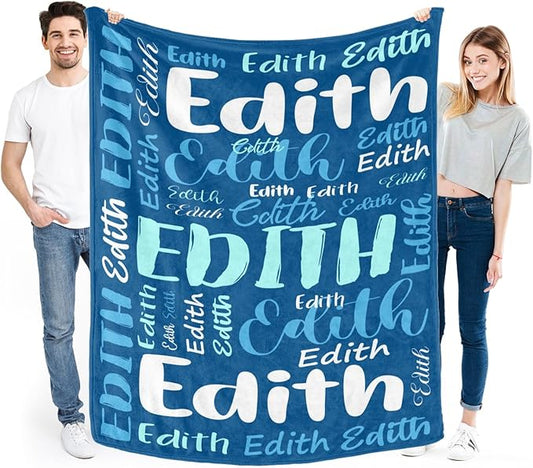 Personalized Custom Baby Blanket with Name for Girls Boys Kids Customized Flannel Blanket for Bed Nursery Room Baby Stroller