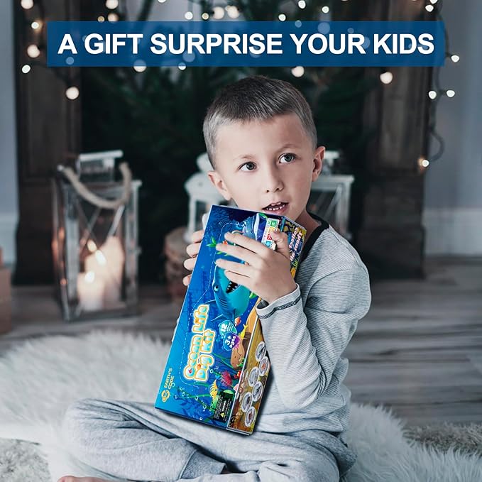 EARTH'SCODE Ocean Animals Dig Kit, Seashell Excavation Dig Bricks, Science Educational Gift for Kids