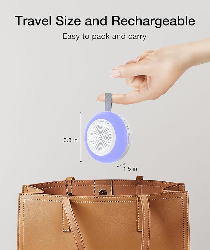 Portable Sound Machine for Baby,LEICEX White Noise Machine,33 Soothing Sound 10 Colors Night Light Sleep Machine for Baby Kids,Timer and Memory, Travel Sound Machine for Sleep Office Privacy Travel