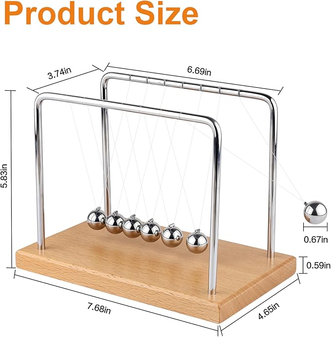 Newton's Cradle Balance Balls Fascinating Physics Gadget for Home and Office 7 Beads