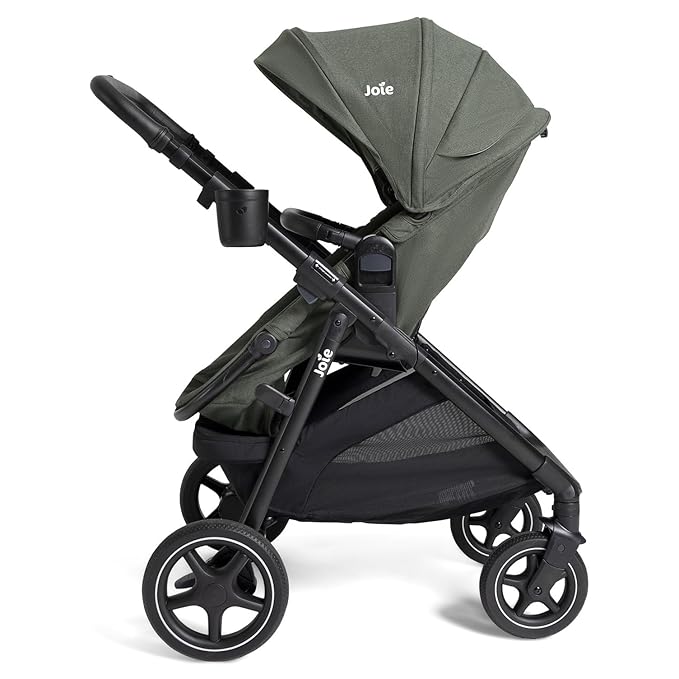 Joie Ginger lx 4-in-1 One-Hand Pramette Stroller - Easy Convertible Pramette and Stroller with a One-Hand Pramette Conversion, for Newborns to Toddlers (Evergreen)
