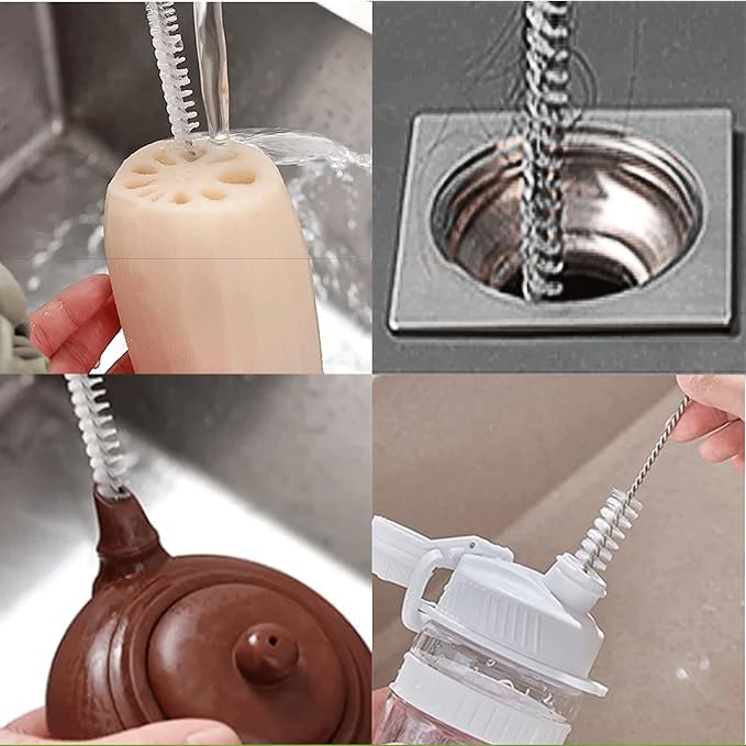 Straw Cleaner Brush 2 Size(12+10 Inch) 15 mm, Straw Cleaning Brush with Steel Wire 3mm Thick, Straw Brush Cleaner with Big Circular Handle for Cleaning Stanley Cup, Water Bottle,Sippy Cups 6-Pack