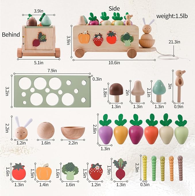 OESSUF Montessori Toys Toddlers Wooden Educational Toys for Baby Boys Girls, Shape Sorting & Matching Fine Motor Skills Toys, Birthday Gifts for Kids