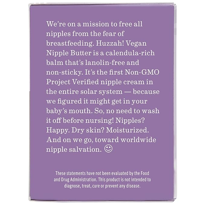 Earth Mama Vegan Nipple Butter | Cruelty-Free Breastfeeding Cream for Nursing Mamas | NO Lanolin, 2-Ounce
