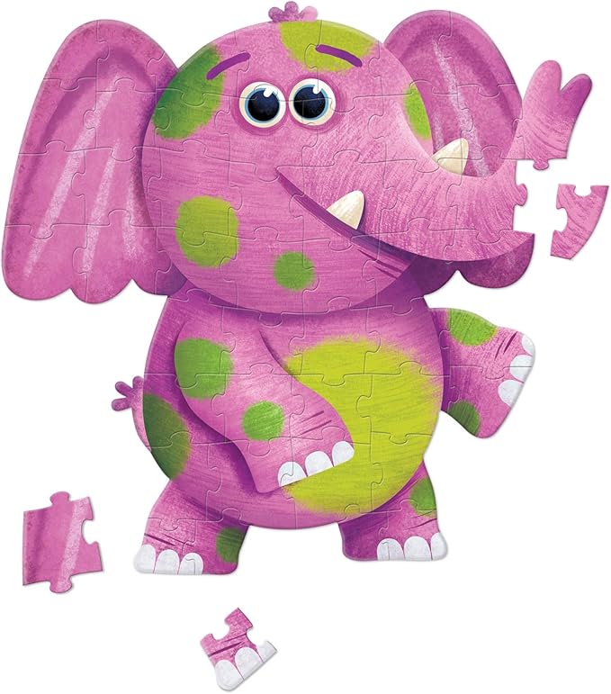 Crocodile Creek Above + Below 48-Piece Jigsaw Floor Puzzle - Fun Floor Puzzles for Kids Ages 4-8, Jumbo Elephant
