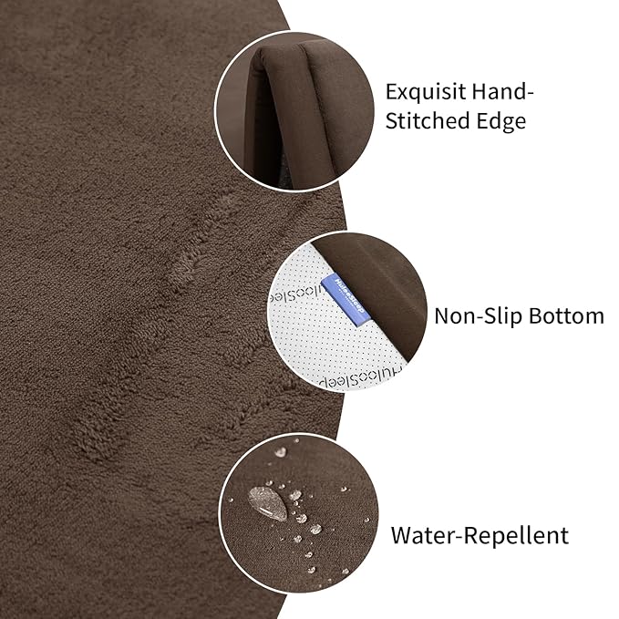 Baby Play Mat for Floor,1.3" Thick Elasti-Foam 50x50 Playpen Mat for Toddlers Infant Kids,Water-Repellent Soft Coral Velvet Tummy Time Mat,Non Slip Crawling Mat,Tatami Mat(Dark Brown)