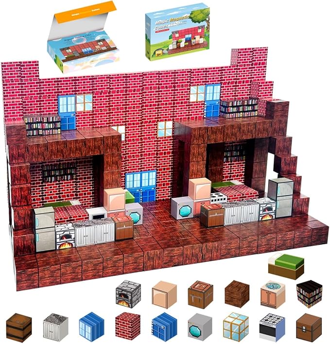 Magnetic Building Blocks Sweet Home, 100 PCS, STEM Learning, for Girls and Boys Ages 4 5 6 7 8 9 10, Attractive Birthday, Educational and Screen Free