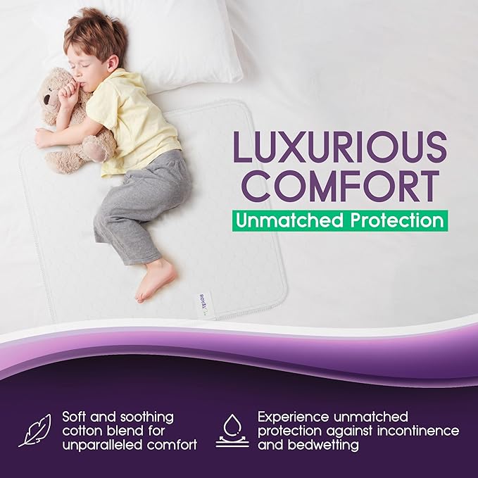 Incontinence Bed Pads - 4 Pack 34"x36" Reusable Waterproof Mattress Protectors - Highly Absorbent, Machine Washable - for Children, Pets and Seniors - Green - Royal Care