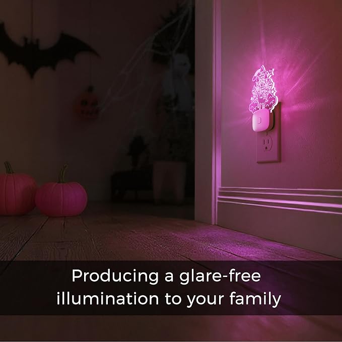 L LOHAS LED Night Lights for Kids, Acrylic Carved Castle Design, 8-Color Changing, Dusk to Dawn Sensor, Plug in Kids Night Lights for Baby, Girls Bedroom, 1 Pack