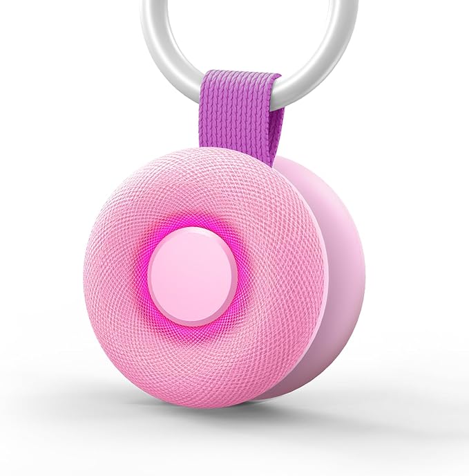 Portable Sound Machine - White Noise Sound Machine for Baby, Travel Donut Sound Machine for Sleep, 15 Soothing Sounds & 7 Colors Night Light, Breathing, Baby Shusher, Registry Gift, Pink