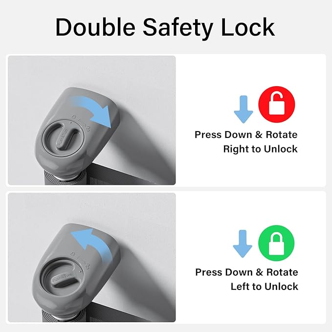 PRObebi Retractable Baby & Dog Gate - Extends to 54" Wide, 34" Tall - Stair, Doorway & Hallway Use