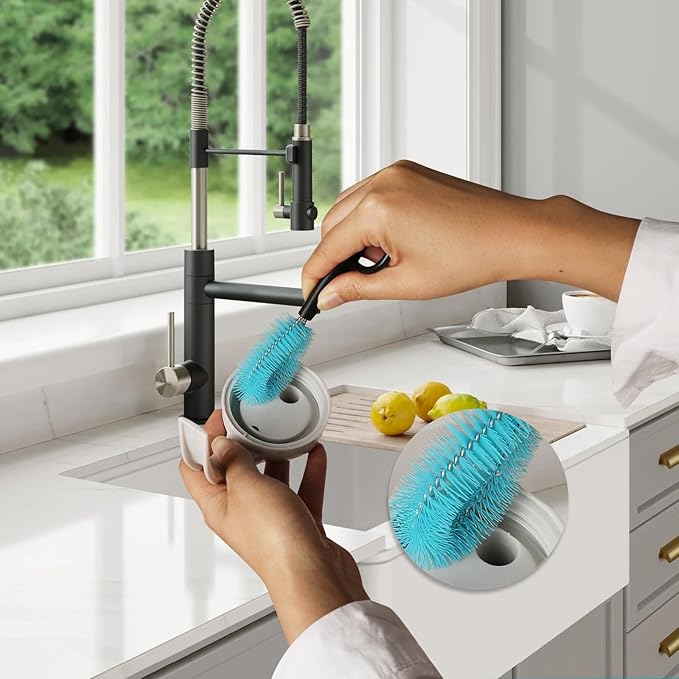 6 Pack Bottle Brush Cleaner Set, Long Handle Stainless Steel Water Bottle Cleaner Brush for Washing Sport Bottles, Narrow Neck Bottle, Baby Bottles, Dish, Flask, Straw, Cup Cover