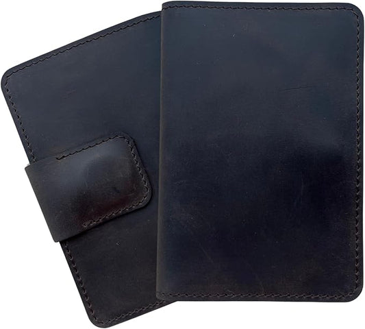 Passport Holder Compatible with AirTag Family Passport Holder Wallet for 2, 3, 4 Made from Premium Full Grain Leather and Wool Felt Brown Color. CITYSHEEP
