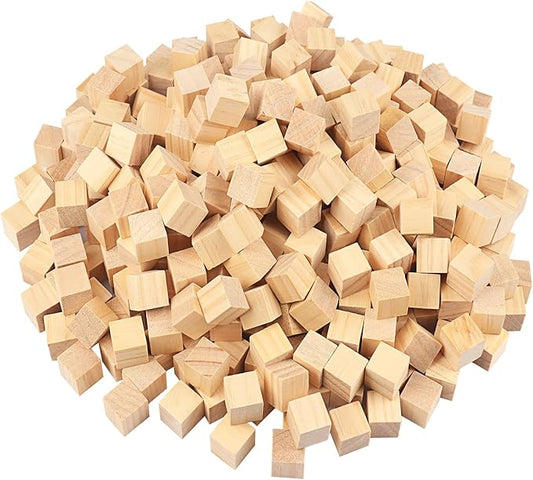 700 Packs Wooden Blocks for Crafts, 0.8 Inch Pine Wood Cubes, Wooden Cubes for Paint, Stamp, Decorate, DIY Projects and Personalized Gifts,by GNIEMCKIN.