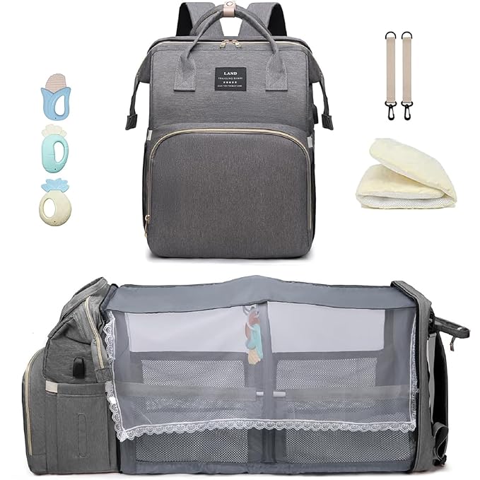 Baby Diaper Bag Diaper Bag with Changing Station,Diaper Bag Backpack,Large Capacity,900d Excellent Oxford(Ungrade Grey