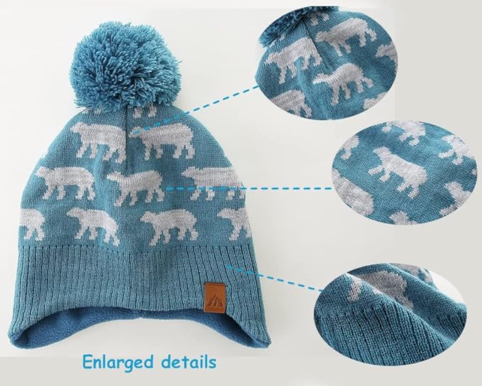 Moon Kitty Baby Boys Hats Toddler Beanies for Boys Winter Fleece Winter Hat Boys
