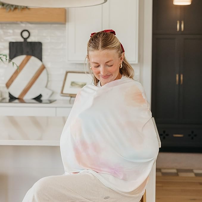 Baby Car Seat Cover Canopy and Nursing Cover Multi-Use Stretchy 5 in 1 Gift "Nova" by Copper Pearl