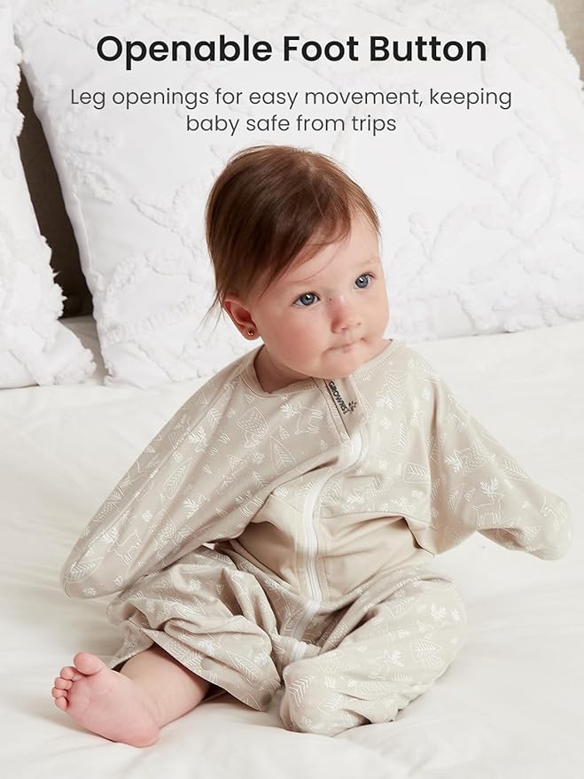 GROWNSY Transitional Swaddle Sleep Sack 6-12 Months, Starfish Design Baby Swaddle Sack, Dual-Zipper for Easy Diaper Changes, Proper Hip Development & Openable Foot Button, 19-27 lbs, Deer