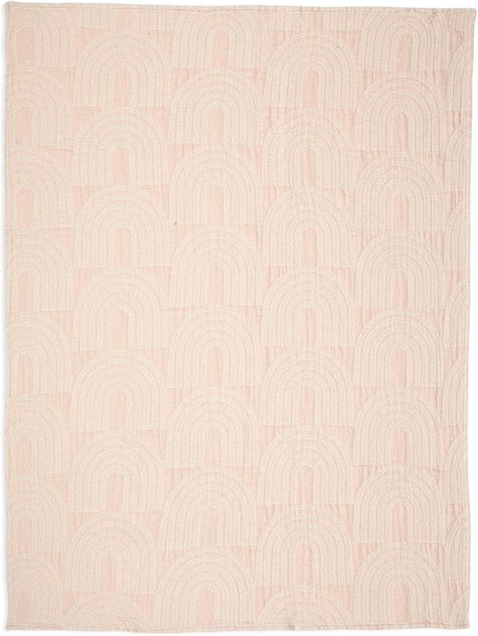 Crane Baby Blanket, Soft Cotton Jacquard Nursery and Stroller Blanket for Boys and Girls, Rainbow, 30” x 40”