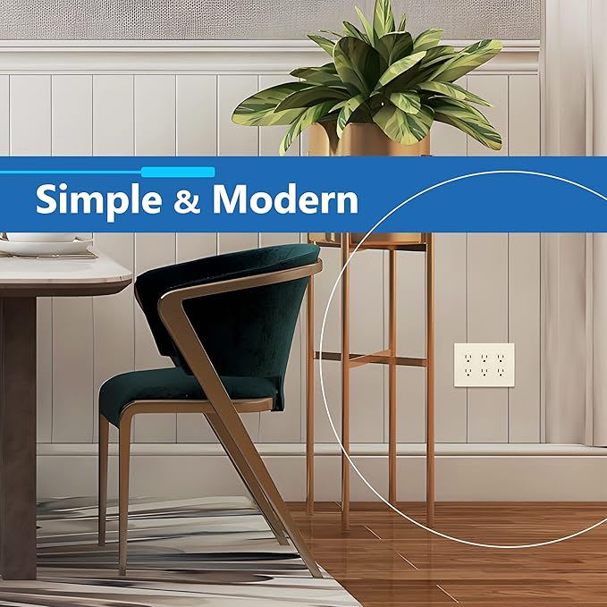 LIDER Matte Finish Decorator Switch Cover, Screwless Wall Plate, Mid-Size 3-Gang 4.88" x 6.77", Unbreakable Polycarbonate Thermoplastic, UL Listed, LSWP-33M-LA, Light Almond