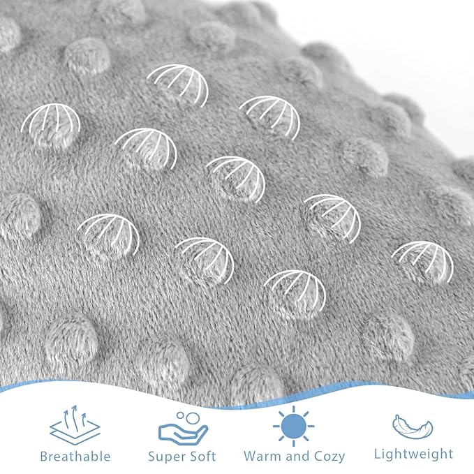 Baby Blanket for Boys, Soft Toddler Blanket 30 x 40 Inch, Newborn Blankets for Nursery, Stroller, Toddler Bed, Carseat, Double Layer, Gray