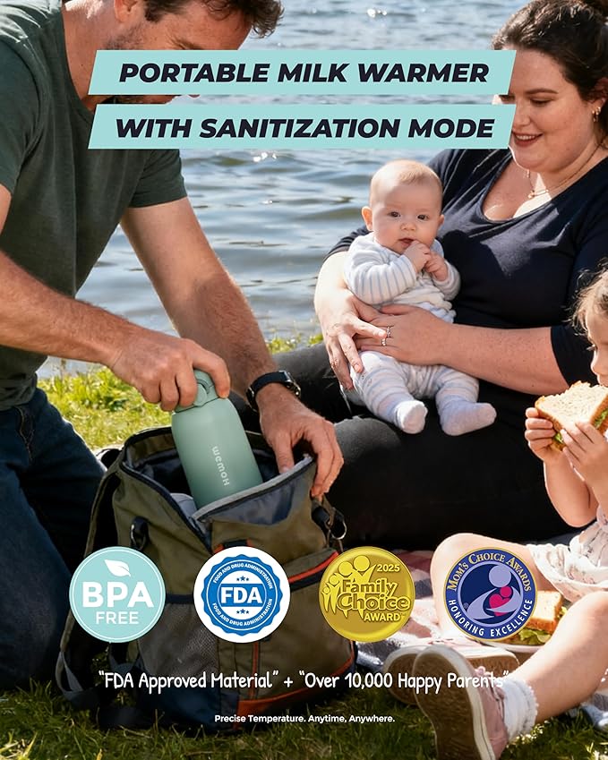 Upgraded Portable Bottle Warmer for Travel with Self-Clean Function, Precise Temp Control & 8 Feeds per Charge, 16oz Bottle Warmer On-The-Go Parents, 100W Fast Heating for Breast Milk & Formula