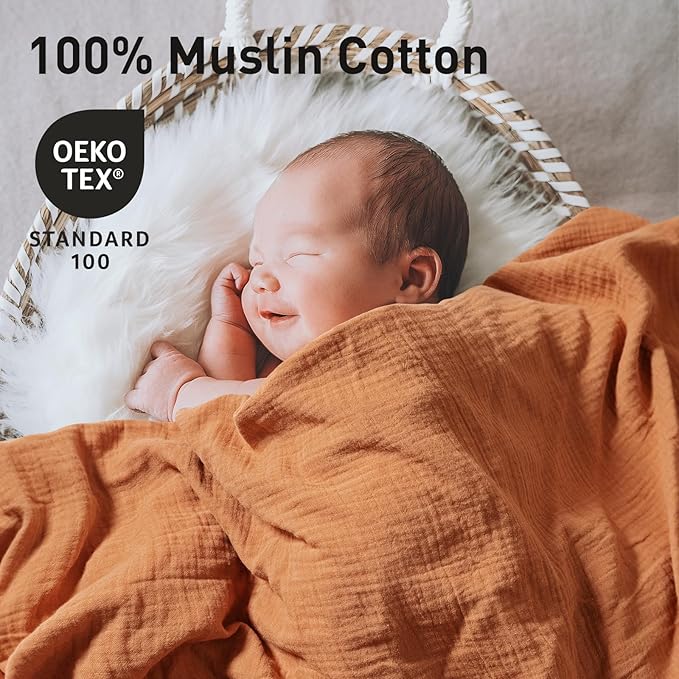 Muslin Swaddle Blankets for Newborn, 3 Pack Breathable Soft Receiving Blanket, Large 38 x 40 inches Swaddle Wrap Burping Clothes, Essentials Infant Shower Items, Toddler Gift (Elegant Colors)