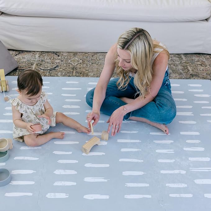 Baby Play Mat for Floor - Shoreline (6x6ft) - Premium EVA Foam Play Mat for Babies & Toddlers (Ages 0-5+) Non-Toxic Playmat for Tummy Time, Crawling & Playroom - Stylish & Comfortable