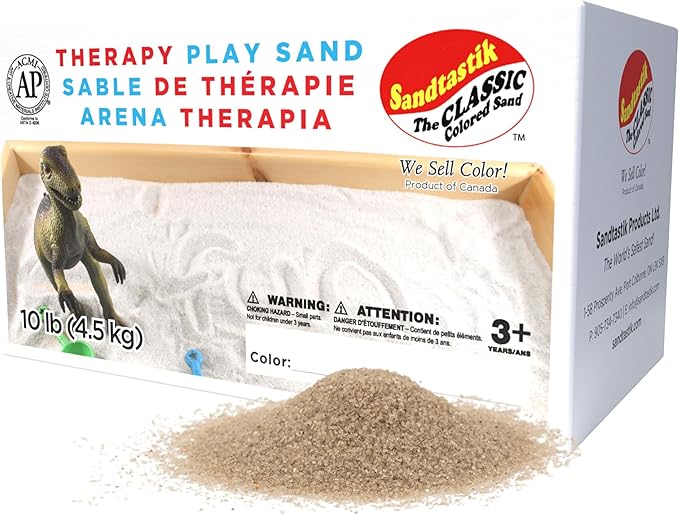 Sandtastik Beach Therapy Sand, 10 lb | Premium Safe & Non-Toxic for Sandboxes Sand Trays Sensory Tables, No Dust, No Free Silica