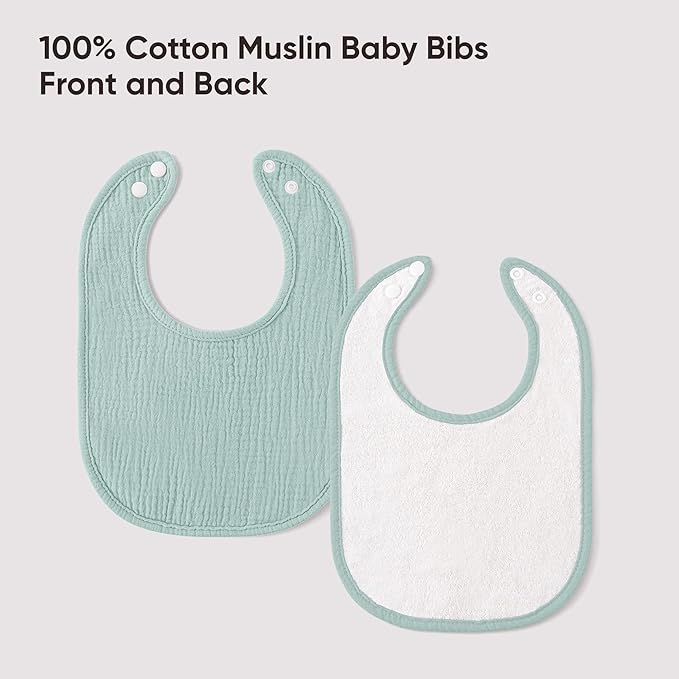 100% Cotton Muslin Baby Bibs 10-Pack Baby Drool Bibs for Unisex Baby Toddlers Infant Newborns Drooling and Teething
