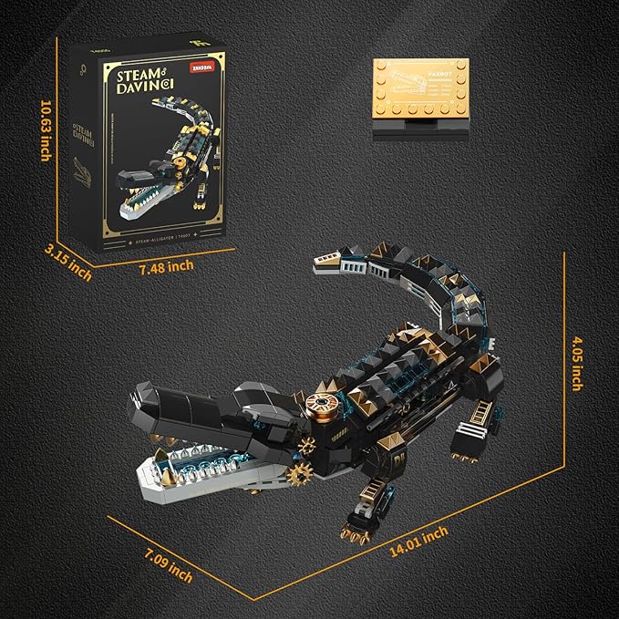 Crocodile Building Sets,STEM Dinosaur World Park Building Toy,Sea Creatures Creativity Model Building Kit,Mechanical Animal Brick Set,Birthday Christmas Valentines Gifts for Kids Boys Girls 8+