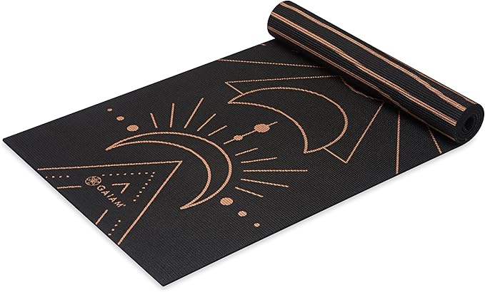 Gaiam Yoga Mat - Premium 6mm Print Reversible Extra Thick Non Slip Exercise & Fitness Mat for All Types of Yoga, Pilates & Floor Workouts (68" x 24" x 6mm Thick)