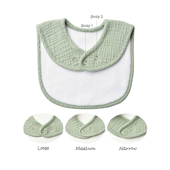 Konssy Muslin Baby Bibs 8 Pack Baby Bandana Drool Bibs Cotton for Unisex Boys and Girls, Soft Absorbent Set for Teething and Drooling