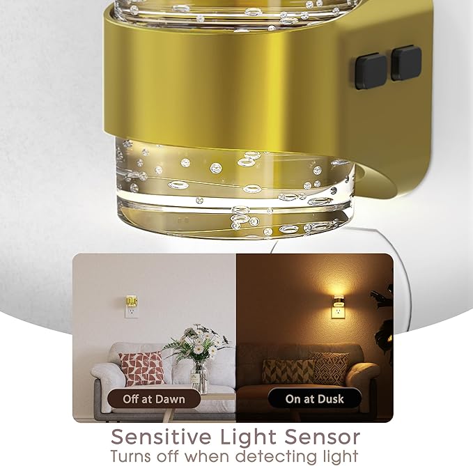 Briignite Night Light, Dimmable Night Lights Plug Into Wall with Bubble Design 3000K/4000K/5000K & 3 Brightness Levels for Baby Nursery Hallway Bathroom Kids Room, 3CCT