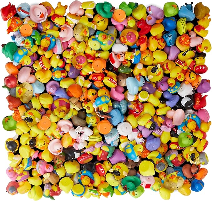 200 Pack Rubber Duck for Jeeps Ducking - 2" Bulk Floater Duck for Kids - Baby Bath Toy Assortment - Party Favors, Birthdays, Bath Time, and More (100 Varieties)