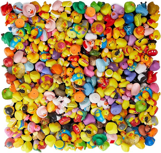 200 Pack Rubber Duck for Jeeps Ducking - 2" Bulk Floater Duck for Kids - Baby Bath Toy Assortment - Party Favors, Birthdays, Bath Time, and More (100 Varieties)