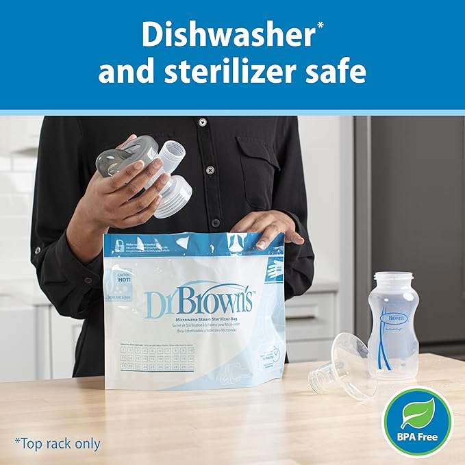 Dr. Brown's Manual Breast Pump with SoftShape 100% Silicone Shield (B,25mm flange) & Anti-Colic Options+ Wide-Neck Baby Bottle 5 oz/150 mL,with Level 1 Slow Flow Nipple