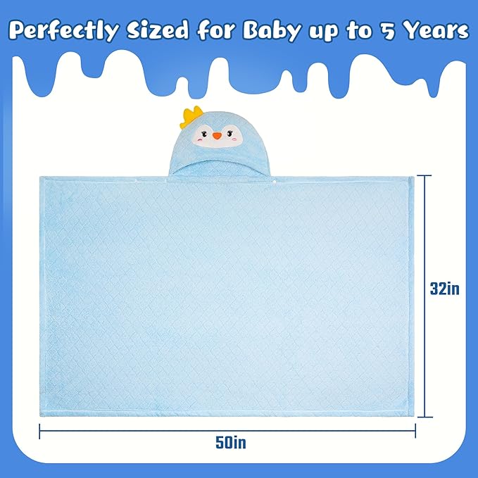 Toddler Towels with Hood Kids Towel Bath Baby Towels with Hood for Boy Girl 0-5 Years, 2-Pack Soft Absorbent Toddler Bath Towe Baby Bath Towel, Thick 50''x32'' Kids Hooded Towel for Toddlers