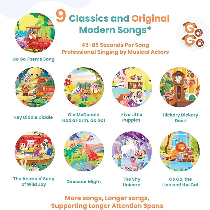 GO GO 9 Creative Animal Nursery Rhymes: Interactive Book for 1 Year Old, Sound Books for Toddlers 1-3, Musical Books for Toddlers 1-3, Music Book for Toddlers 1-3, Baby Books with Sound, Singing Books
