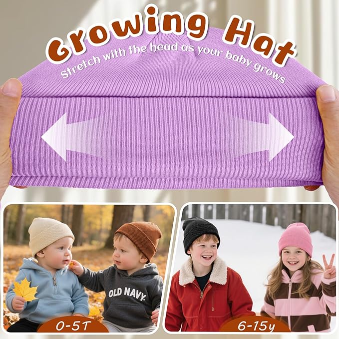 ZOORON Toddler Beanie Baby Boys Girls Beanies Kids Winter Hats Children Knit Warm Caps Soft Ski Hat