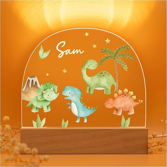 Dino Night Light/Light Up Dinosaur Night Light/Color Changing Dino Lamp/Cute LED Dinosaur Lamp for Boys/Safe, Non-Toxic Design Perfect for Nursery